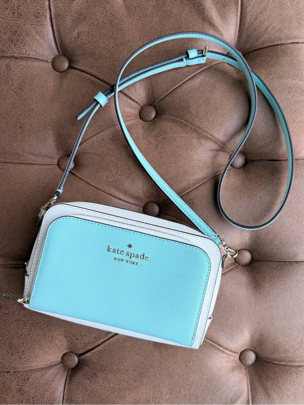 kate spade Two-Tone Aqua and White Crossbody Bag